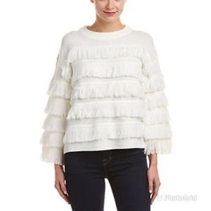 NEW**** English Factory White Fringe sweater